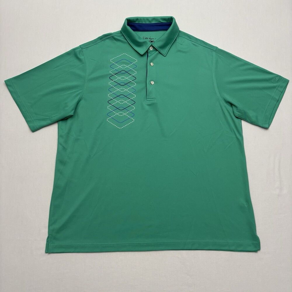 Walter Hagen Men's Green Performance Golf Polo Shirt Short Sleeve XL Hydro-Dri